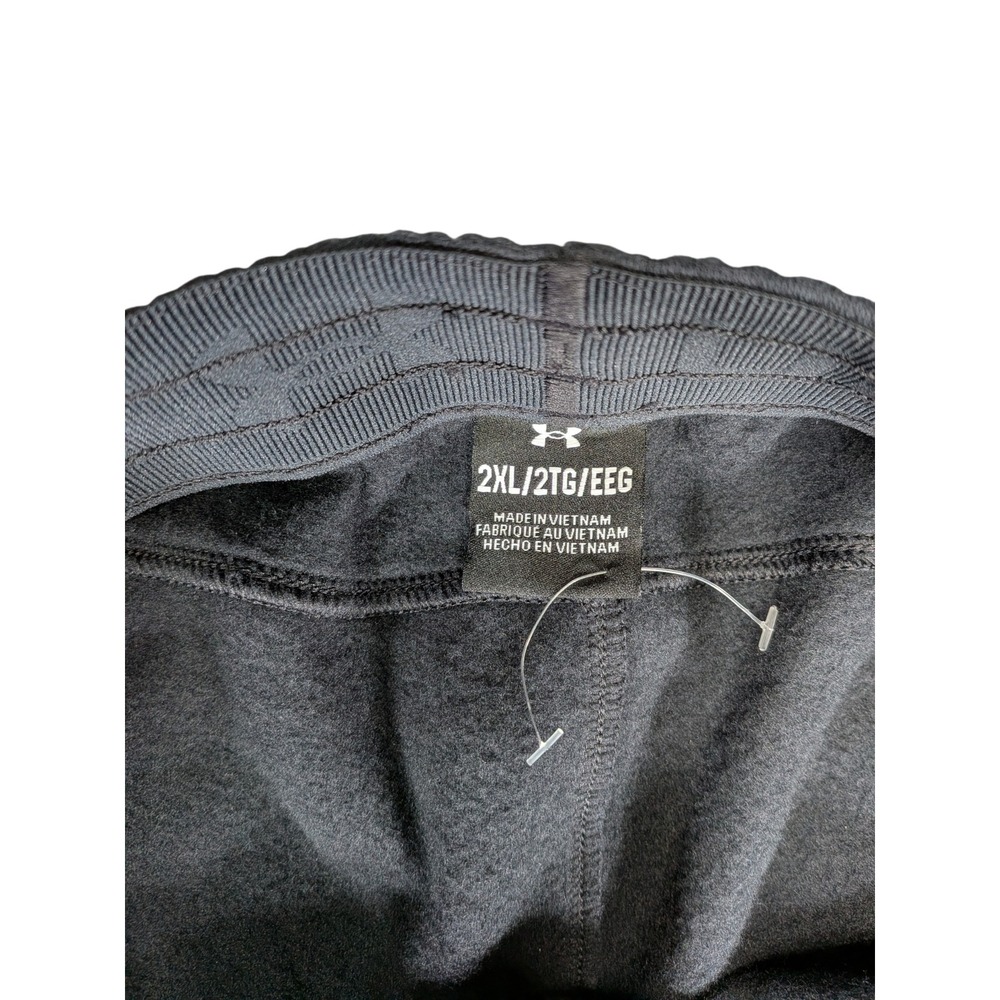 Under Armour Mens 2XL Black Fleece Straight Leg Sweatpants Joggers Activewear - Picture 4 of 7